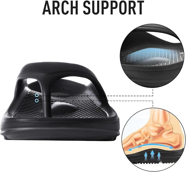 shevalues Orthopedic Sandals for Women Arch Support Recovery Flip Flops Pillow Soft Summer Beach Shoes